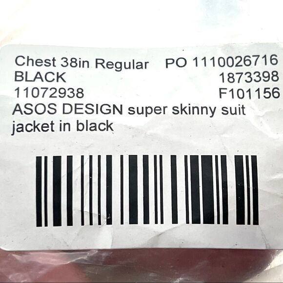 ASOS Design Men's Super Skinny Suit Black- US 38R - Picture 5 of 5